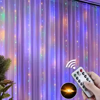 Rosikey 3x2 meter, 200 LED's, LED-lichtketting, lichtgordijn, multicolor, met 8 modi en timer, geschikt voor binnen, feestjes, tuin, ramen, muren, kerstdecoratie. PVC-gordijn met lichtjes