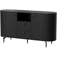 MINIO go for it MINIO, dressoir "ZAMA", 150 cm, met twee lades, decoratieve, afgeronde zijkanten, zwarte kleur
