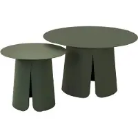 In And OutdoorMatch Bijzettafeltje - Groen - Set van 2 - Aluminium