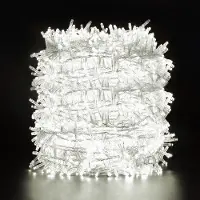 Rosikey 100 meter, 2000 LED's, 8 lichtmodi, LED kerstverlichting, lichtketting met transparante kabels, decoratieve verlichting voor binnen, feestverlichting, wit