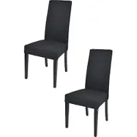 STOCK LINE t m c s Tommychairs - Set van 2 moderne stoelen CHIARA, geschikt voor keuken en eetkamer. Robuuste constructie van gelakt beukenhout, kleur zwart, bekleed met zwarte stof