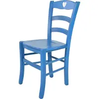 STOCK LINE t m c s Tommychairs - Stoel CUORE, geschikt voor keuken en eetkamer, met een stevige structuur van beukenhout, gelakt in de kleur blauw (anilinfarbe) en een houten zitvlak