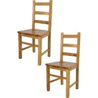STOCK LINE t m c s Tommychairs - Set van 2 stoelen RUSTICA, geschikt voor keuken en eetkamer, met een stevige structuur van beukenhout, gelakt in de kleur eikenhout, en een houten zitvlak