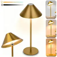 Rosikey LED-tafellamp zonder snoer met batterij - 360° draaibaar, dimbaar via touchbediening. Moderne nachtlamp voor slaapkamer, woonkamer, balkon, decoratie. Draadloze lamp met batterij