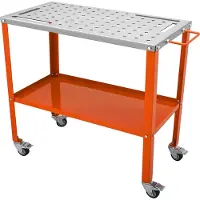 Sweiko Mobiele laswerkbank, 91,4 x 45,7 cm. Lasbank met een draagvermogen van 544 kg. Gatafel met 94 gaten (1,6 cm). Werkbank van koolstofstaal. Werktafel