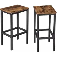 In And OutdoorMatch And Outdoor Match barkruk Kailee - Industrieel design - Barkruk zonder rugleuning - Bruin - Set van 2 - 40x30x65 cm