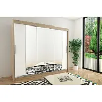 Minio Kledingkasten TOKYO 2, 250 cm, Sonoma/Wit