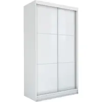 MargaretHadas24 150 cm brede garderobekast Vena, inclusief 2 schuifdeuren. Schuifdeurkledingkast (kleur: wit, Lacobel wit)