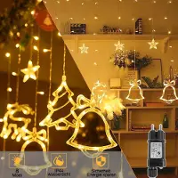 XINZI Kerstverlichting LED – 138 LED's, IP44, 3 meter kabel, sterren en kerstmotieven, 8 modi, warm wit licht, stekker