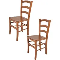 STOCK LINE t m c s Tommychairs - Set van 2 stoelen VENICE, geschikt voor keuken en eetkamer, met een stevige structuur van gelakt beukenhout in de kleur kersenrood en een houten zitvlak