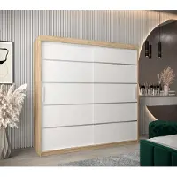 Minio Garderobekast 200 cm VERONA 1, Sonoma/Wit