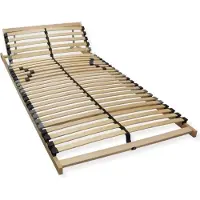NovaSleep Premium lattenbodem 70x200, puntelastisch, 7 zones, lattenframe van beukenhout, 28 latten, frame van verenstaal, GERMANY. Lattenbodem met verstelbaar hoofdeinde, geschikt tot 150 kg