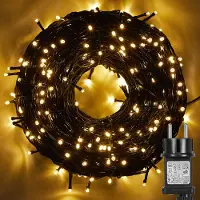 ROSNEK 100 meter lichtketting met 500 LED's, 8 lichtmodi, waterdicht, kerstverlichting met timer en geheugenfunctie, geschikt voor binnen-, feest-, tuin- en decoratiegebruik