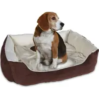 H4L Hondenbed bruin-beige, 72x58x18 cm. Hondenmand/hondenkussen