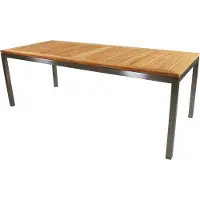 In And OutdoorMatch Tafel - 220x92 cm - RVS -gecertificeerd teakhout