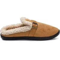 Permani Herensloffen, gevoerd, model slipper, makkelijk aan te trekken, geïsoleerd, bruin, maat 44/45