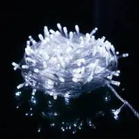 Rosikey 10 meter, 100 LED's, 8 modi, lichtketting, stroomaangedreven, LED, kerstverlichting, transparante kabel, decoratieve verlichting voor binnen, feest, tuin, kerstboom, wit