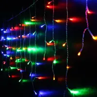 Rosikey 5X0.7M, 216 LED, Bunt, Gordijn van lichtgevende elementen, Kerstverlichting, 8 lichtmodi, voor binnen, ramen, kerstdecoratie