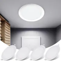 Rosikey 4x 230V LED-spots, inbouwspots, 11 cm, 4W, ultradunne spot, plafondlamp, platte LED-inbouwspots, inbouwspots, koud wit, inbouwverlichting