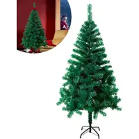 LZQ kerstboom, 210 cm, kunststof dennenboom, decoratieve kerstboom, groen, PVC, kunstboom, inclusief metalen voet