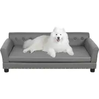 WISFOR Huisdierenbank met rugleuning, hondenbank, hondenmat, hondenbed, XL: 120 x 74 x 40 cm