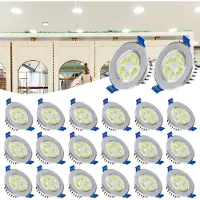 LZQ 20X 3W LED-schijnwerper, spot, inbouwspot, plafondspot, kantelbaar, 230V, 270lm, koud wit, inbouwspot, inbouwverlichting, plafondinbouwspot