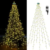 ROSNEK 3 meter LED kerstboom lichtketting met timer en 8 lichtmodi. Kerstboomverlichting, lichtnet voor kerstboom, geschikt voor kerst, feest en decoratie