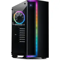 Inter-Tech S-3906 Renegade Tower PC-behuizing Zwart Stoffilter, Geïntegreerde verlichting, 1 voorgeïnstalleerde LED-ventilator, Zijvenster