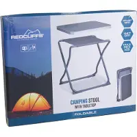 Redcliffs Kampeer Vouwkruk Met Tafelblad Antraciet antraciet Metaal Campingstoel