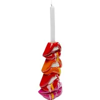 Kare Kandelaar Lips, hoogte 30 cm, polyresin, rood Lips, rood, Woon-/ Eetkamer, Kunststof, Design