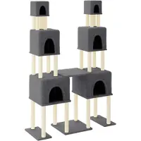 Syfax Kattenmeubel met sisal krabpalen 199 cm donkergrijs