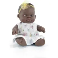 Miniland Babypop - Afrikaans Meisje 21Cm - Met Vanillegeur - Waterdicht - 10 Maanden