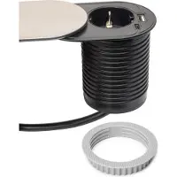 Emuca meerstopcontact met glijders, verticaal, plat, 60, diameter 60mm, 1 stuk