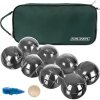 Kruzzel Boules Set - 8 Chromen Kogels met Draagtas - Perfect voor Outdoor Spelplezier