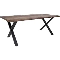 Ebuy24 Tony eetkamertafel 95x200 cm met golvende rand, gerookt eiken, zwarte poten.