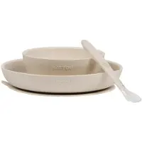 Nattou SILICONE Serviesset Voor Kinderen Silicone 3 Stuks - 19,2 cm - Klei