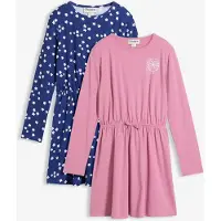 Bonprix Jersey jurk met elastisch biologisch katoen (set van 2) maat 164
