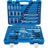 Bgs Dopsleutel + dopmoer, 2299 Zeskant dopsleutelset - 92 stuks, aandrijving 1/4 en 3/8 inch