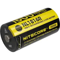 Nitecore NL1816R Oplaadbare 18350 Li-Ion batterij 1600mAh met USB-C Poort
