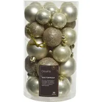 Pflanzen-Kölle Kerstballen Mix Kunststof Parel 30-delig Champagne Champagne Kunststof