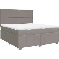 vidaXL Boxspring met matras stof taupe 180x200 cm