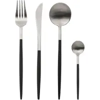 Secret De Gourmet 24 stuks bestekset IDA Black & Zilver - Roestvrij staal