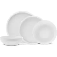Karaca Stream Bone Saturn - Porseleinen Serviesset 24-Delig – 6 Personen – Wit – New Bone