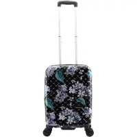 Elle Floret kleine Koffer met print | handbagage 55 cm - Zwart - El44HA.49.06 - Zwart / Small