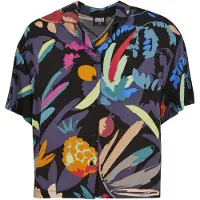 Urban Classics Blouse 'Resort' lichtblauw / braam / gemengde kleuren / zwart