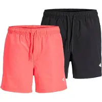 Jack & Jones Zwemshorts 'JPSTMAUI TROPIC' koraal / zwart