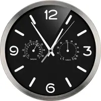 Bresser MyTime DCF Thermo-/Hygro-Wandklok 25cm zwart 8020315CM3000