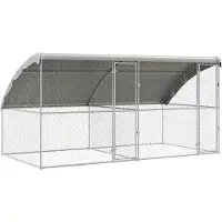 vidaXL Hondenhok 2 st Zilver 4 x 2 x 2 m Gegalvaniseerd staal