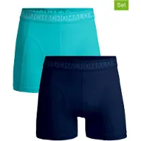 Muchachomalo Boxershort Men Solid Blue Blue ( 2-Pack )-M