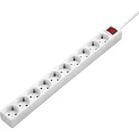 Hama 00137234, 10 stopcontacten, 230 V, 16 A, 3500 W, wit, kunststof